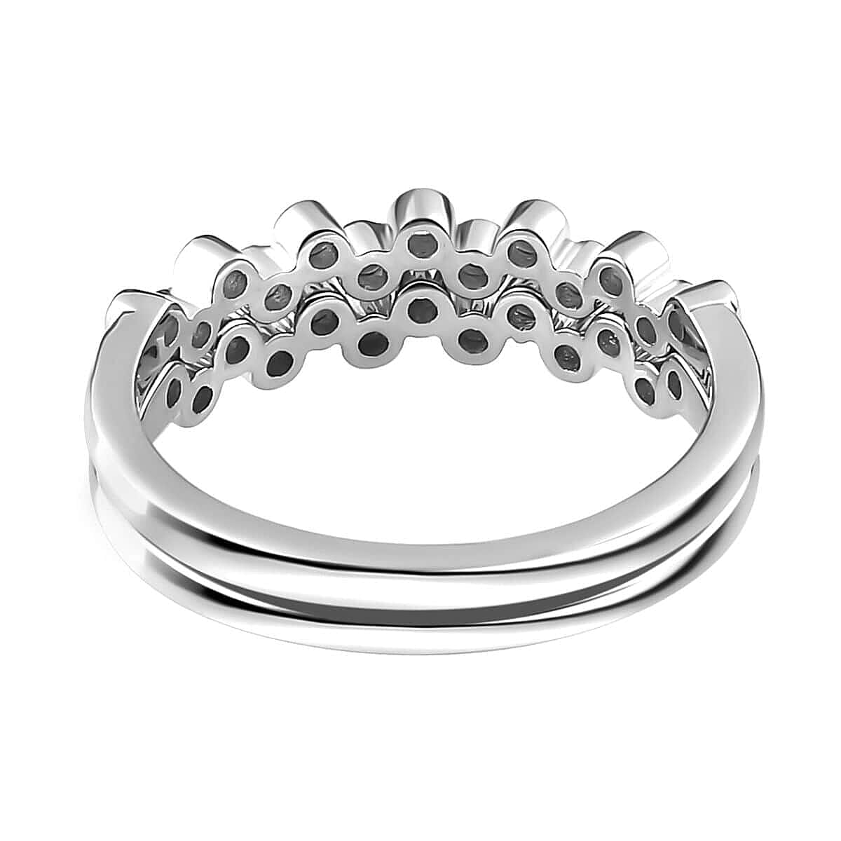 Iliana 18K White Gold G-H SI1 Diamond Set of 2 Half Eternity Band Ring (Size 7.0) 4.50 Grams 0.33 ctw