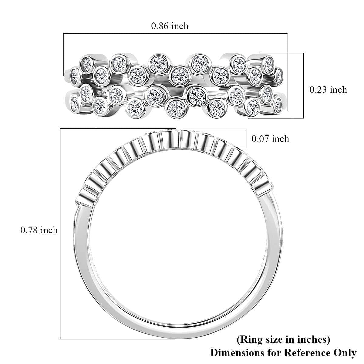 Iliana 18K White Gold G-H SI1 Diamond Set of 2 Half Eternity Band Ring (Size 7.0) 4.50 Grams 0.33 ctw