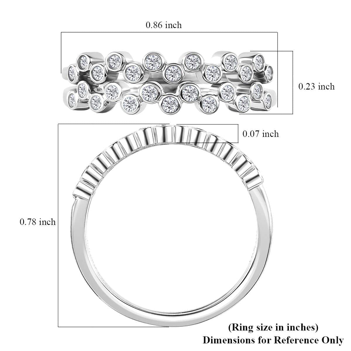 Iliana 18K White Gold G-H SI1 Diamond Set of 2 Half Eternity Band Ring (Size 7.0) 4.50 Grams 0.33 ctw image number 7