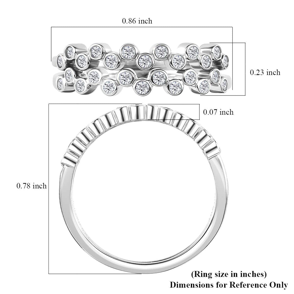 Iliana 18K White Gold G-H SI1 Diamond Set of 2 Half Eternity Band Ring (Size 8.0) 4.50 Grams 0.33 ctw image number 7