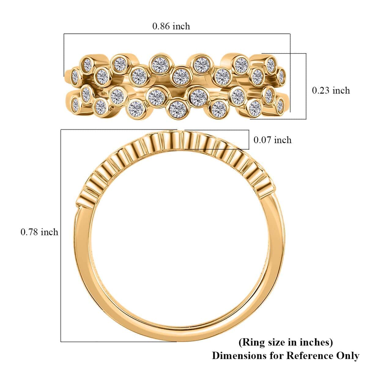 Iliana 18K Yellow Gold G-H SI1 Diamond Set of 2 Half Eternity Band Ring (Size 6.0) 4.50 Grams 0.33 ctw image number 7