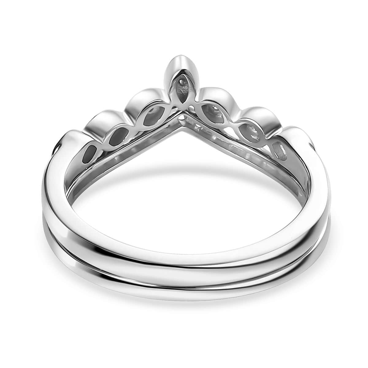 Iliana 18K White Gold Diamond G-H SI1 Set of 2 Stackable Wishbone Ring (Size 6.0) 0.25 ctw image number 5