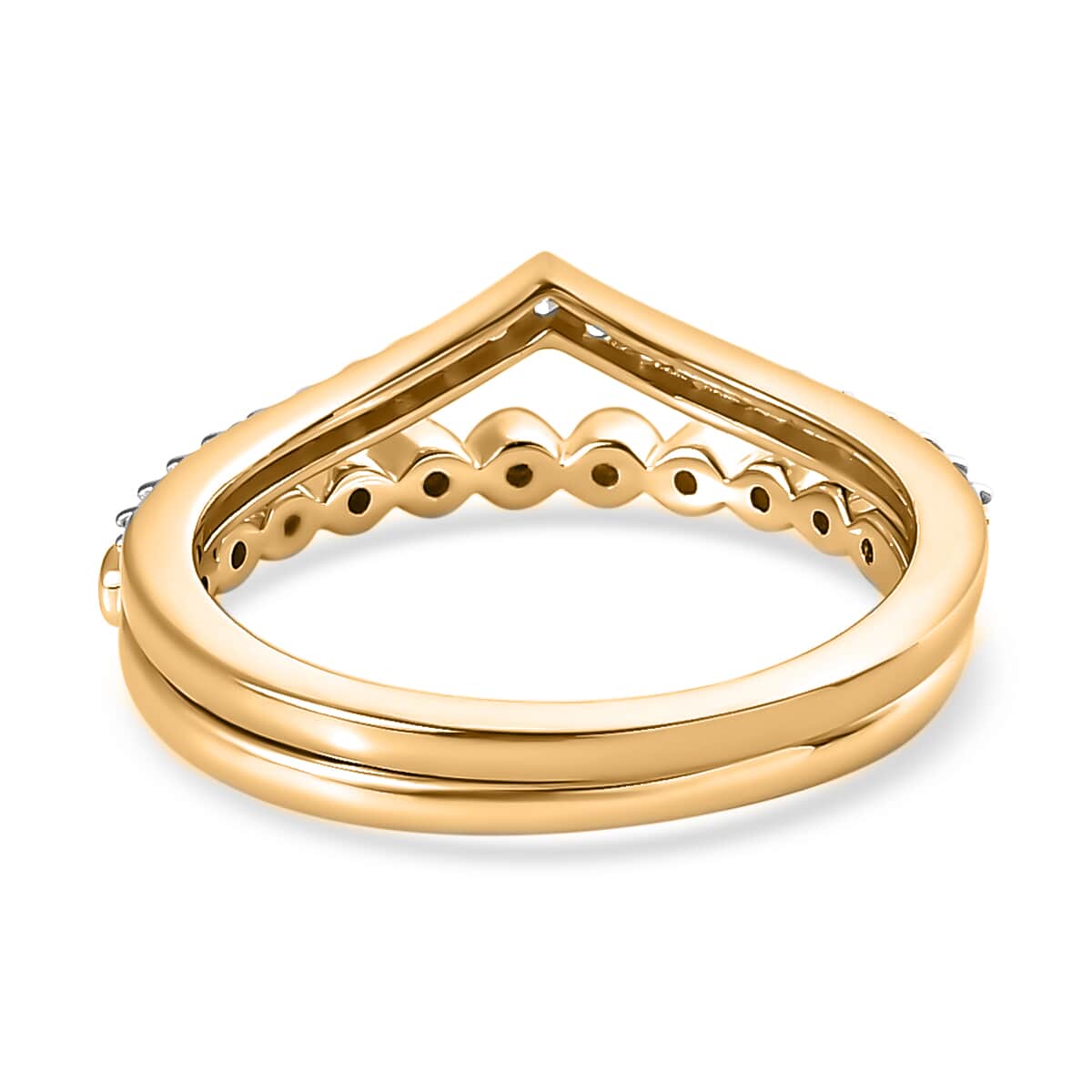 18K Yellow Gold G-H SI1 Diamond Set of 2 Stackable Ring (Size 6.0) 4.20 Grams 0.33 ctw image number 4