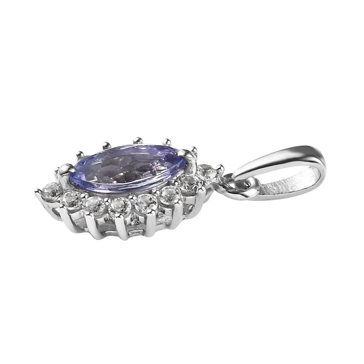 Tanzanite and White Zircon Earrings, Ring (Size 5.0) and Pendant in Platinum Over Sterling Silver 2.60 ctw image number 6