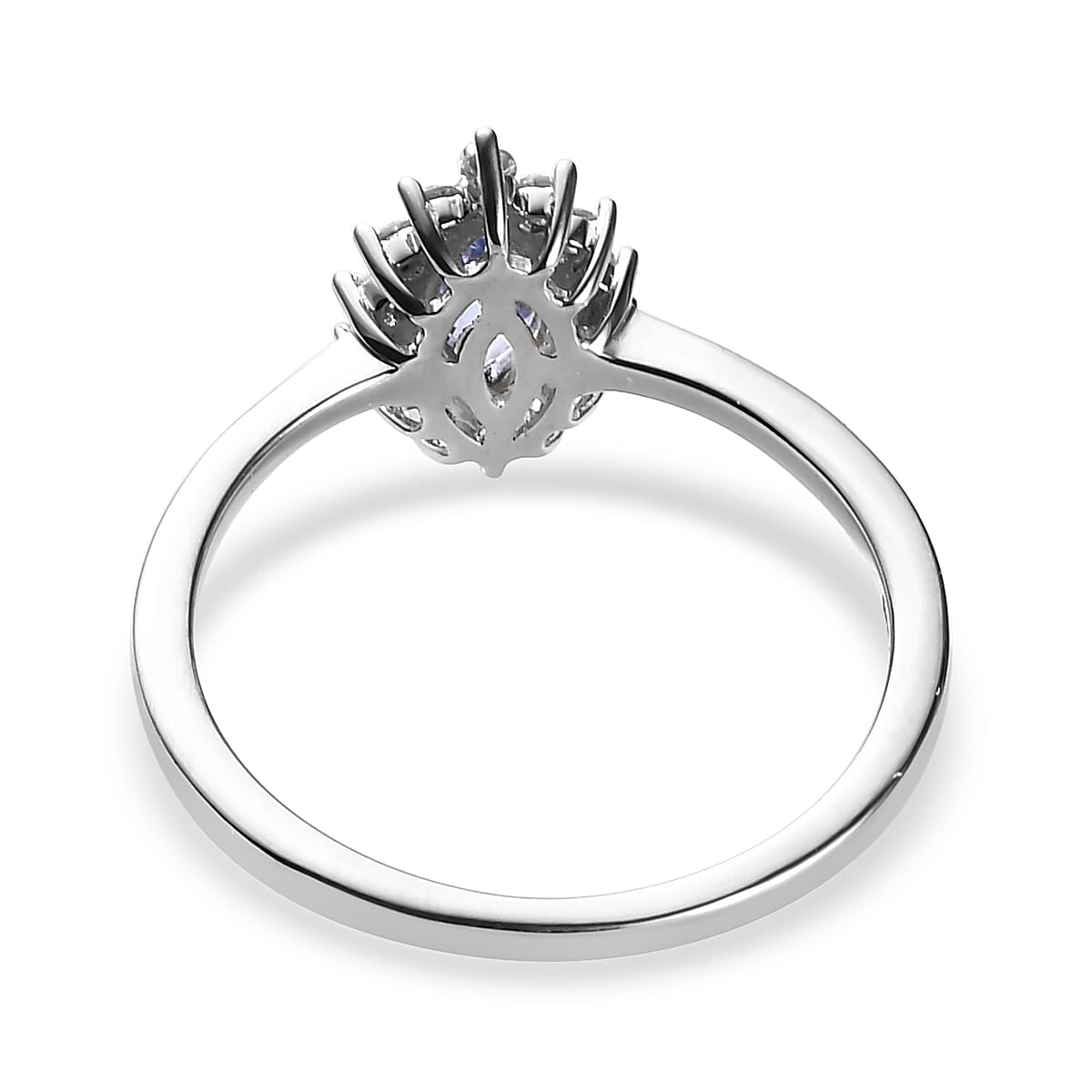 Tanzanite Jewelry Set | Sunburst Jewelry Set | White Zircon Accent Jewelry Set | Sunburst Earrings, Sunburst Ring and Sunburst Pendant |Platinum Over Sterling Silver Jewelry Set 2.60 ctw image number 4