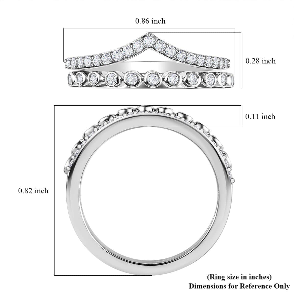 Iliana 18K White Gold Diamond Set of 2 Ring (Size 8.0) 4 Grams 0.33 ctw image number 5
