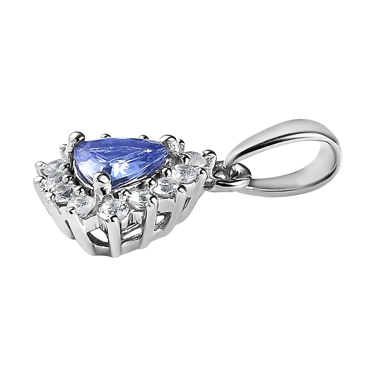 Tanzanite Jewelry Set | Sunburst Jewelry Set | White Zircon Accent Jewelry Set | Sunburst Earrings, Sunburst Ring and Sunburst Pendant |Platinum Over Sterling Silver Jewelry Set 2.15 ctw image number 6