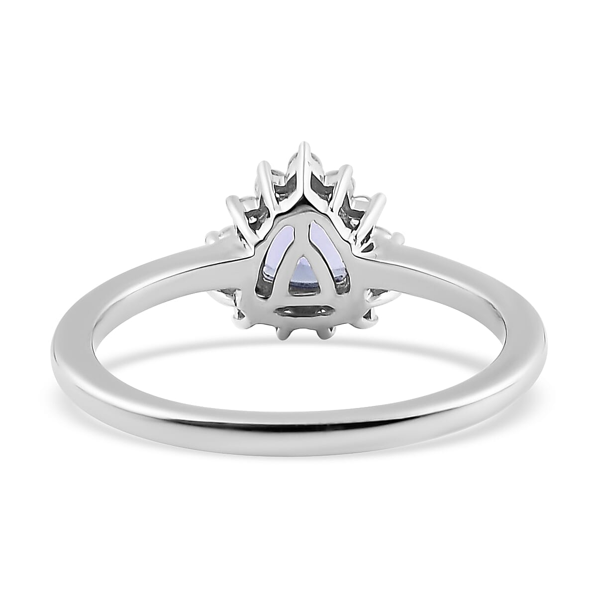 Tanzanite Jewelry Set | Sunburst Jewelry Set | White Zircon Accent Jewelry Set | Sunburst Earrings, Sunburst Ring and Sunburst Pendant |Platinum Over Sterling Silver Jewelry Set 2.15 ctw image number 3