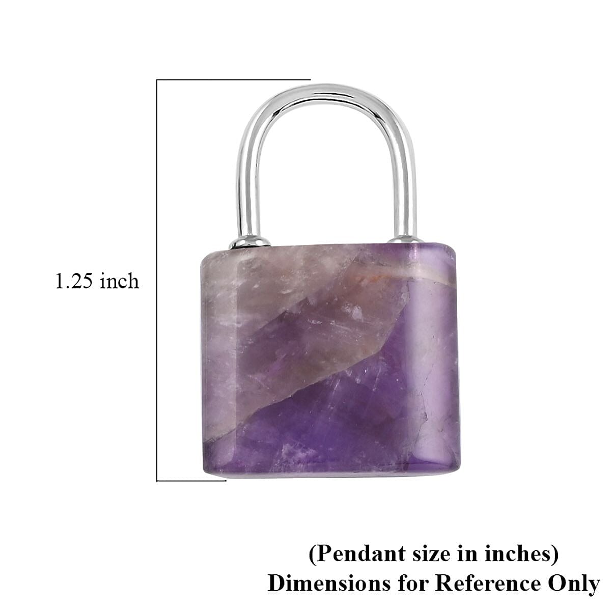 Amethyst Set of 2 Lock and Key Pendant in Silvertone 26.45 ctw image number 5