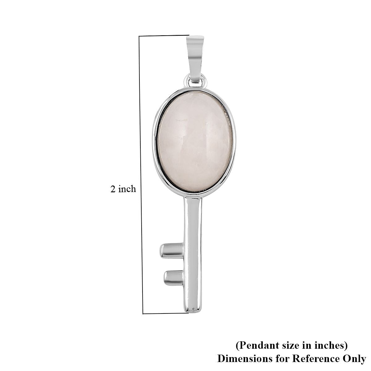 Galilea Rose Quartz Set of 2 Lock and Key Pendant in Silvertone 26.40 ctw image number 4