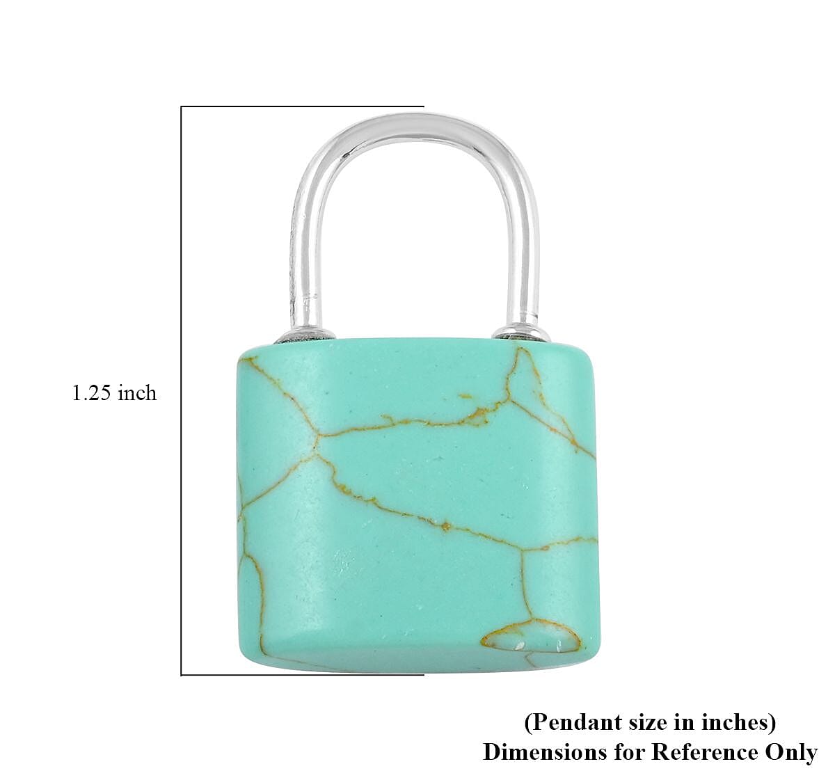 Mojave Turquoise Set of 2 Lock and Key Pendant in Silvertone 26.45 ctw image number 5