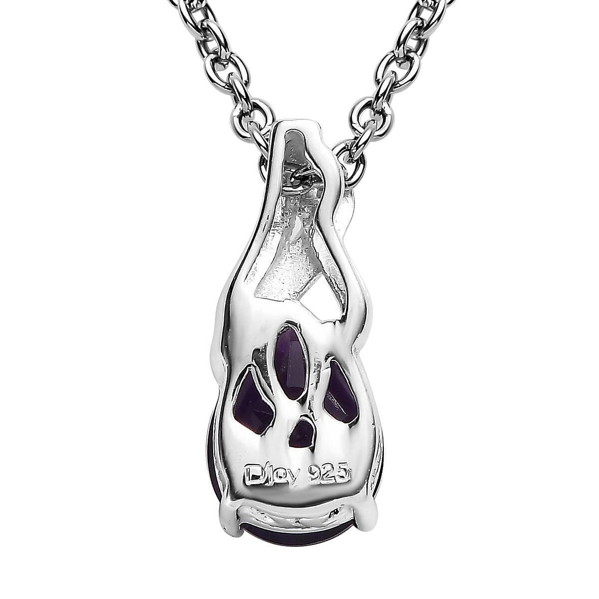 Amethyst Earrings and Pendant in Sterling Silver with Stainless Steel Necklace 20 Inches 1.40 ctw image number 5