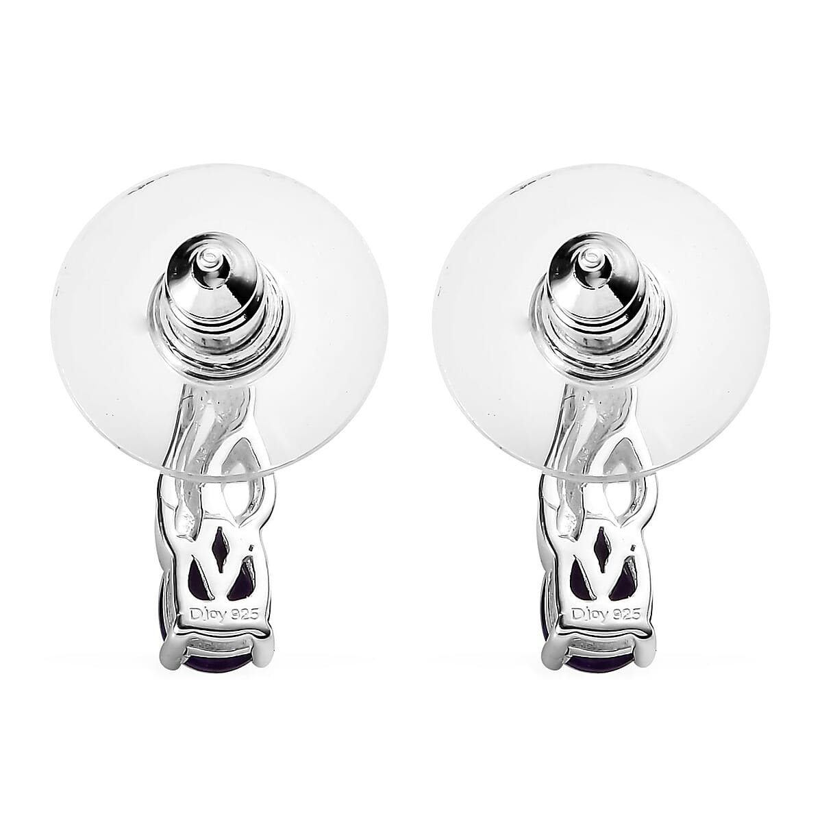 Amethyst Earrings and Pendant in Sterling Silver with Stainless Steel Necklace 20 Inches 1.40 ctw image number 8