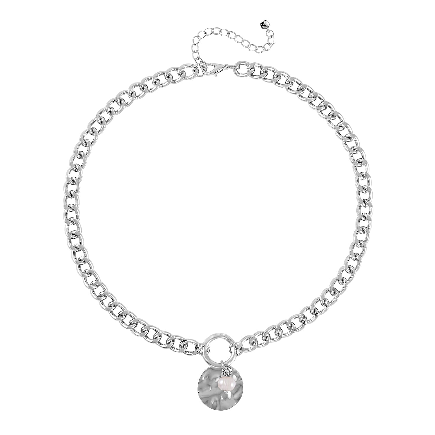 Freshwater Pearl Necklace 20 Inches and Bracelet 7.50 In in Silvertone
