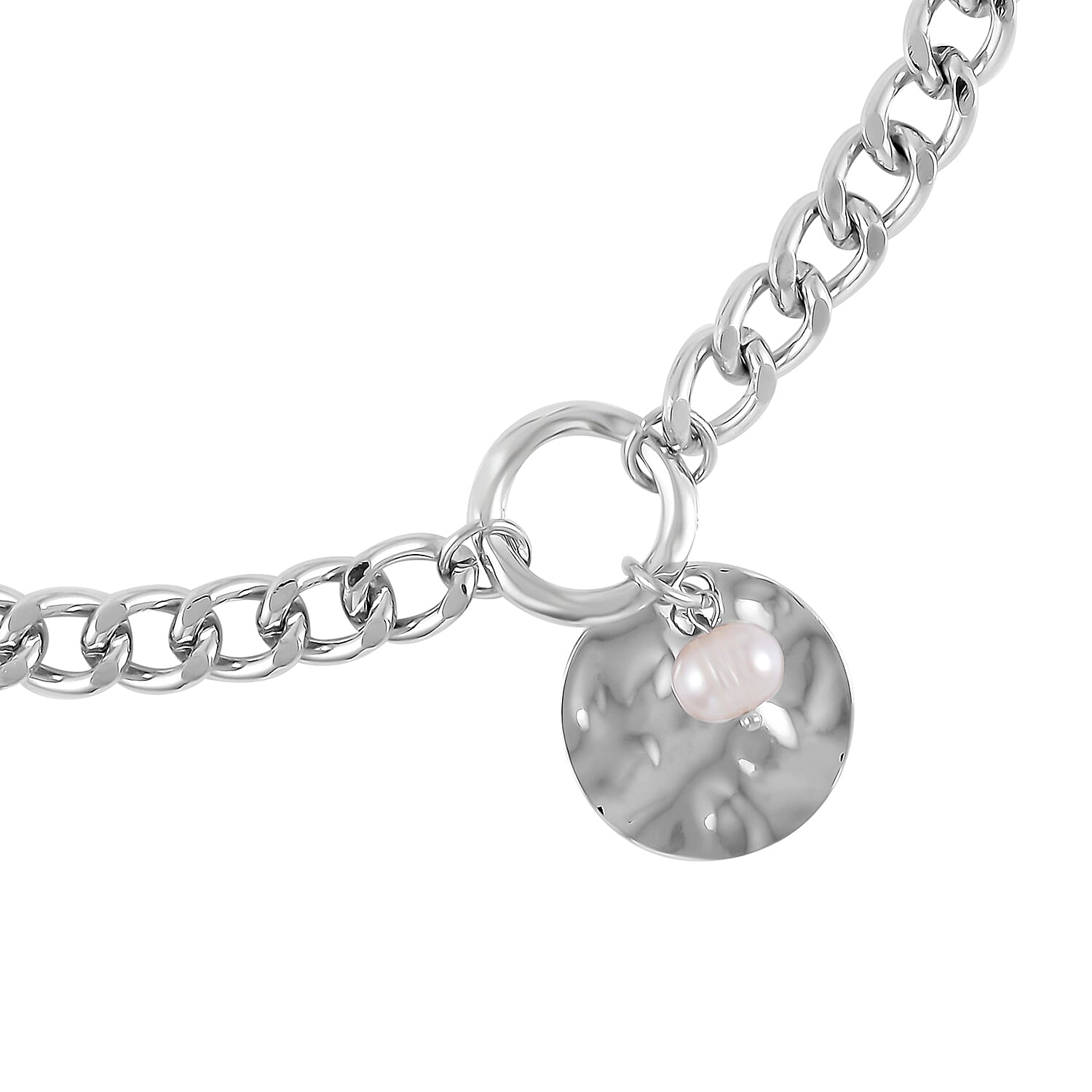 Freshwater Pearl Necklace 20 Inches and Bracelet 7.50 In in Silvertone