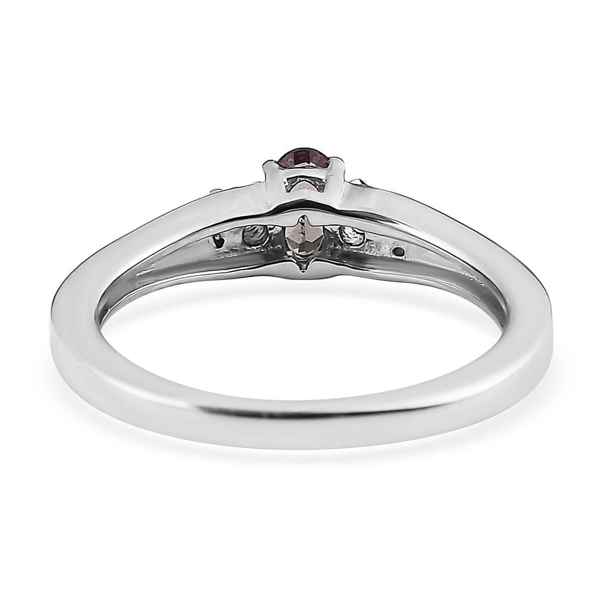 Bekily Color Change Garnet, White Zircon Ring (Size 5.0) and Pendant Necklace (20 Inches) in Platinum Over Sterling Silver 0.75 ctw