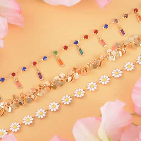 Floral Pink Austrian Rhinestone Crystal Necklace Earrings Set