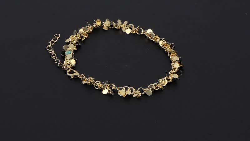 Simulated Pearl, Resin and Austrian Crystal Set of 3 Flower, Beaded, Evil Eye & Butterfly Anklet in Goldtone