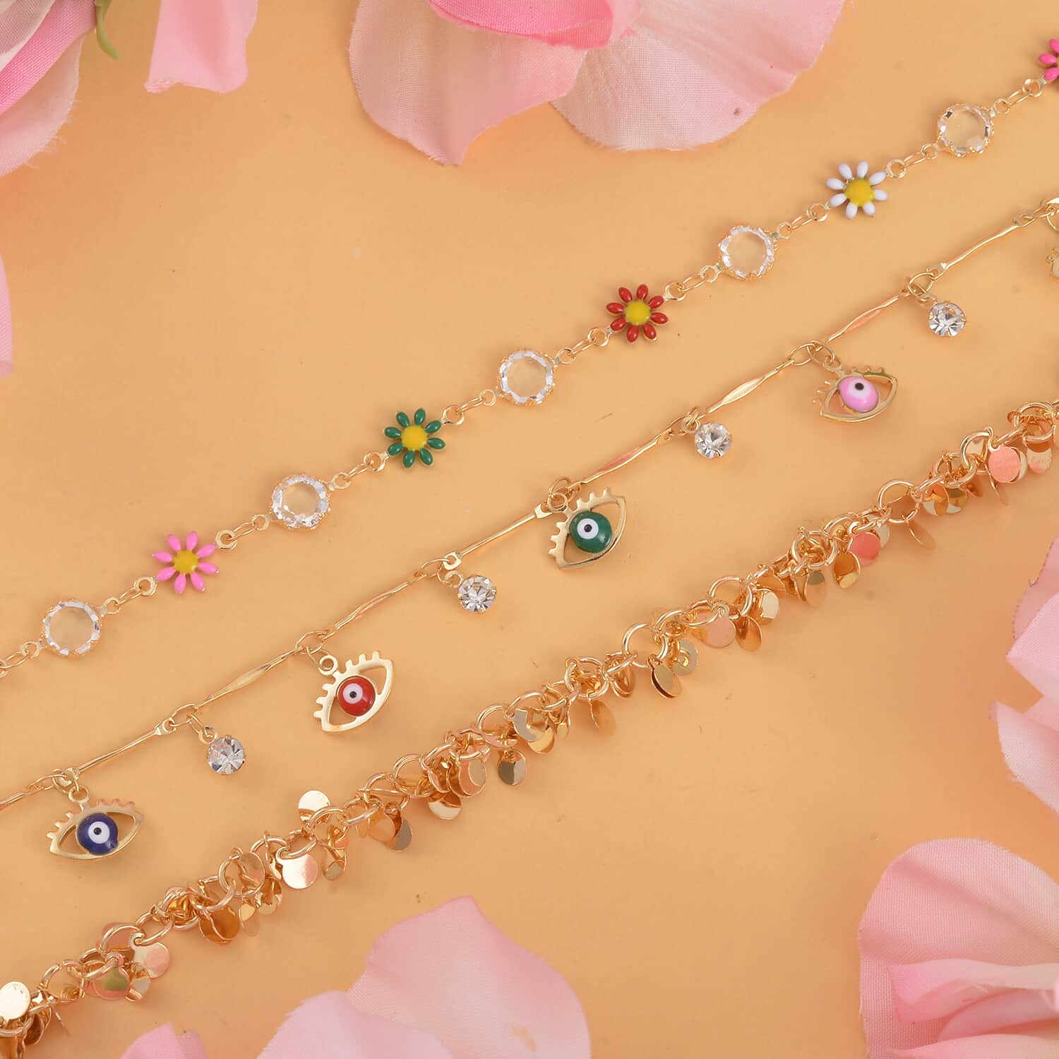 Flower Charm Pearl Anklet-