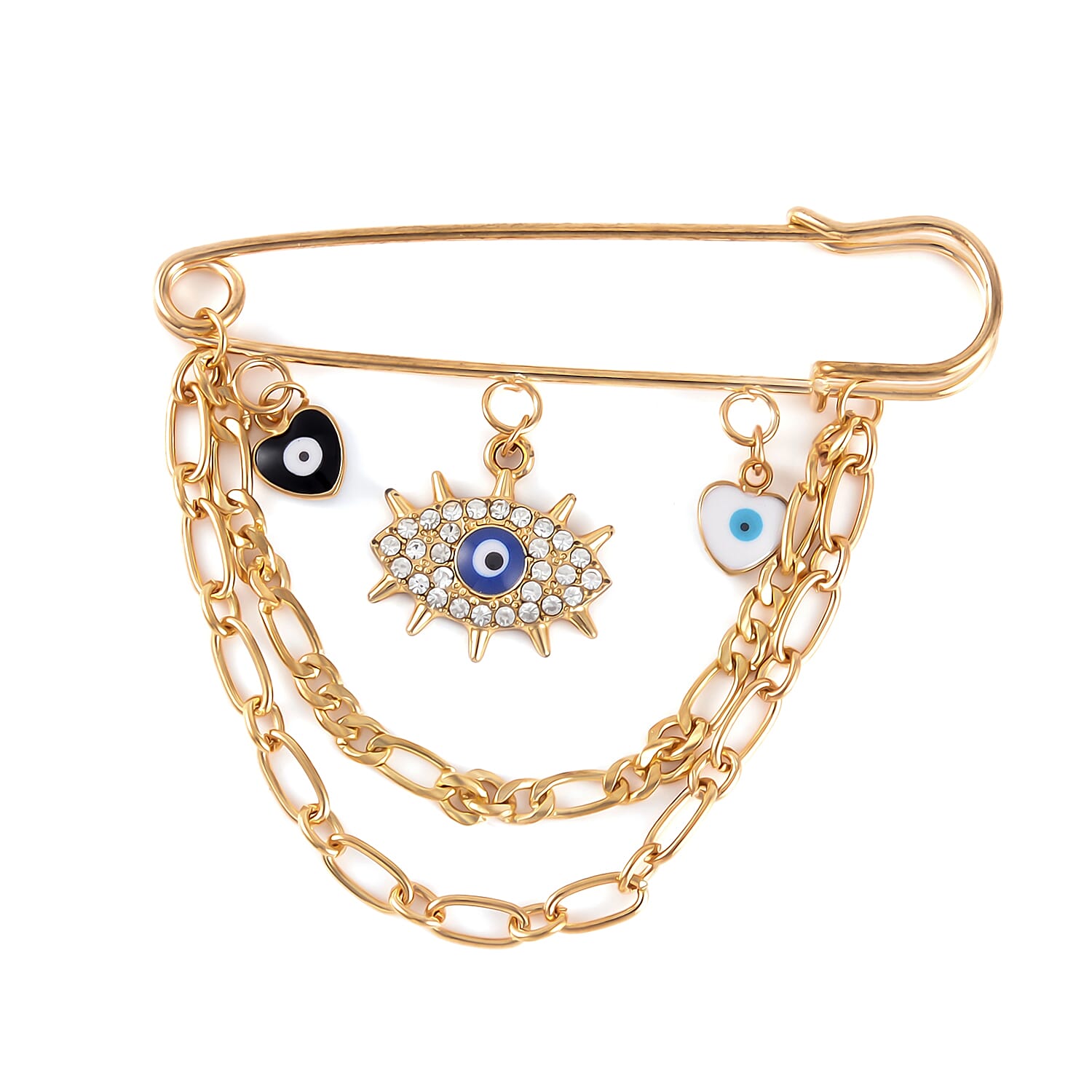 Simulated Pearl, Austrian Crystal Enameled Set of 2 Teddy Bear and Heart Brooch in Goldtone