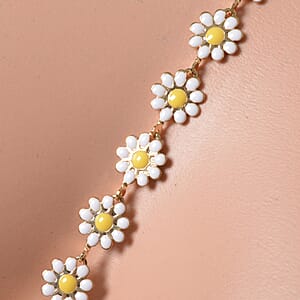 Austrian Crystal and Simulated Pearl Enameled Set of 2 Body Chain (Neck 20-22In & Waist 45-47In) in Goldtone