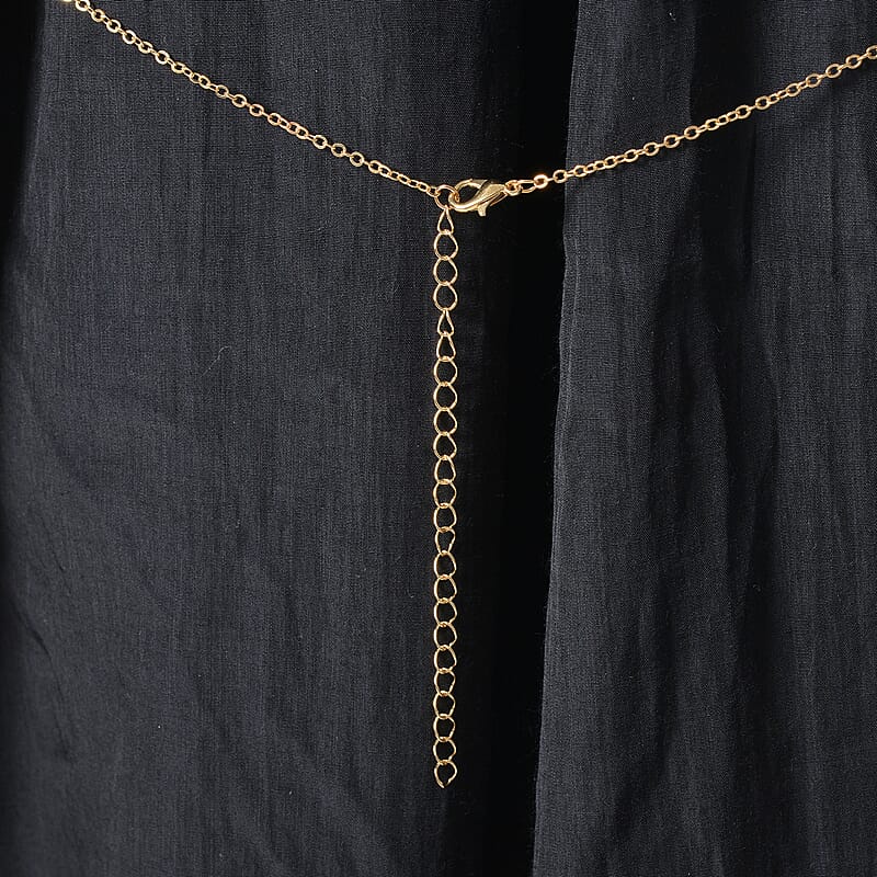 Multi Color Austrian Crystal, Enameled Set of 2 Body Chain (Neck 20-22In & Waist 45-47In) in Goldtone