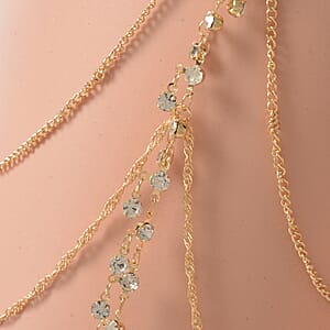 Set of 2 Multi Color Austrian Crystal Leg Chain in Goldtone 15-18 Inches