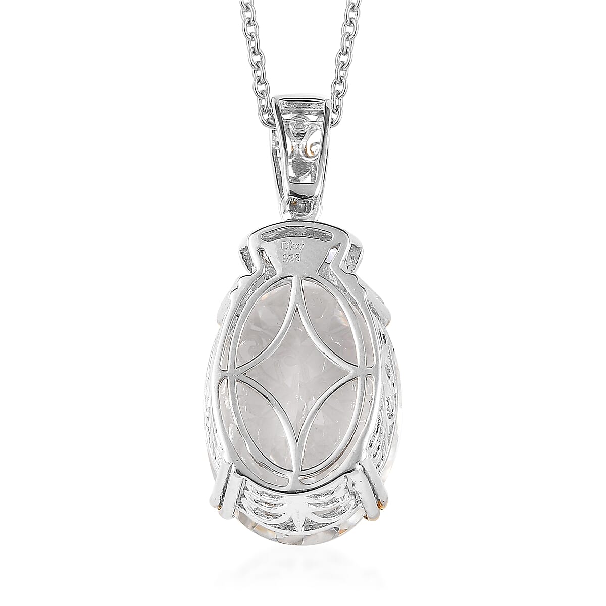 White Crystal and Tanzanite Pendant Necklace 20 Inches in Vermeil YG & Platinum Over Sterling Silver 0.15 ctw image number 4