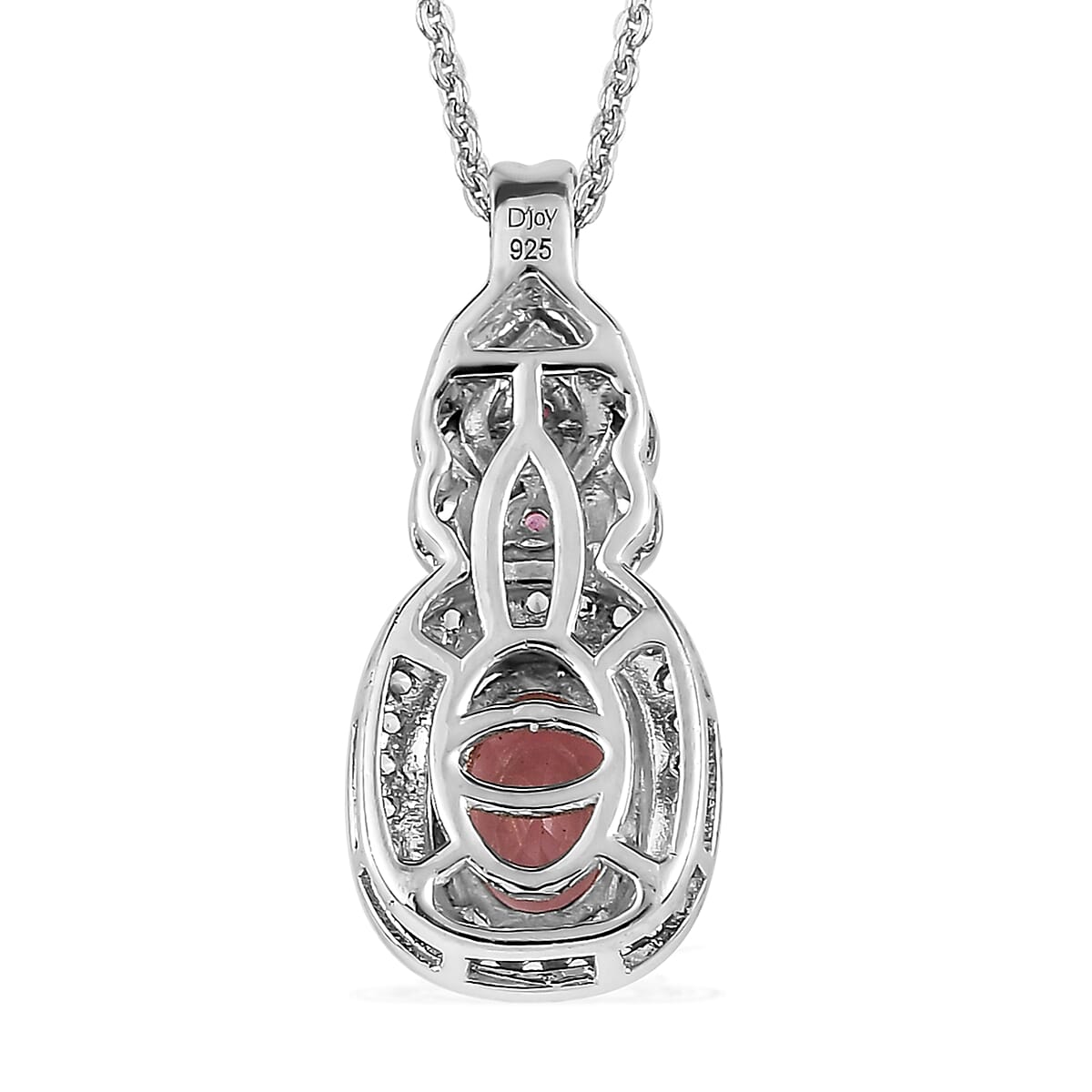Red Rose Apatite and Multi Gemstone Pendant Necklace 20 Inches in Vermeil RG and Platinum Over Sterling Silver 1.00 ctw