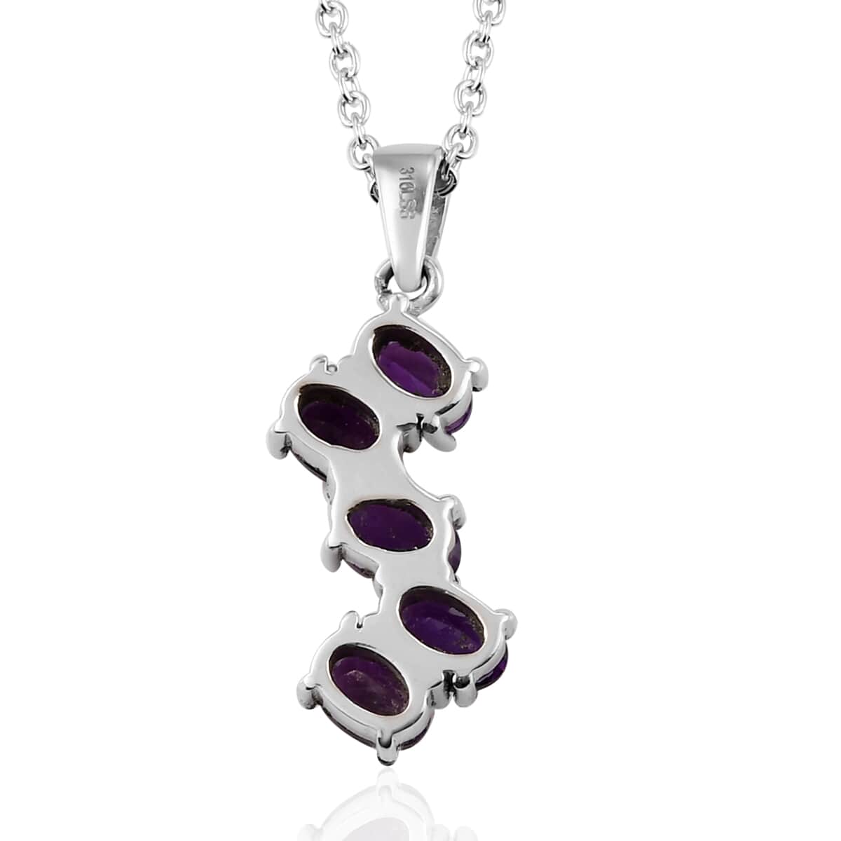 Amethyst Pendant Necklace (20 Inches) in Stainless Steel 2.15 ctw , Tarnish-Free, Waterproof, Sweat Proof Jewelry image number 4