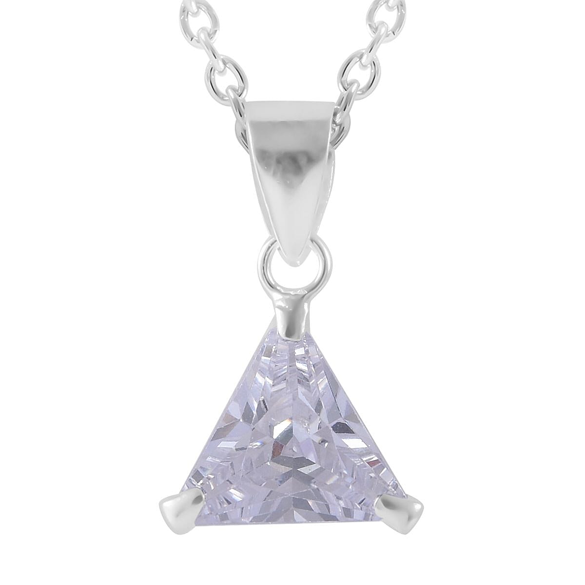 Simulated White Diamond Set of 2 Pendants in Sterling Silver with Stainless Steel Necklace 18 Inches 6.00 ctw image number 2