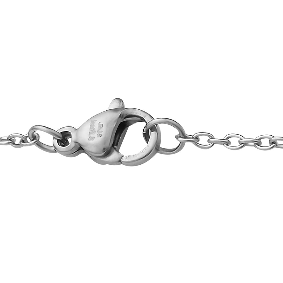 Simulated White Diamond Set of 2 Pendants in Sterling Silver with Stainless Steel Necklace 18 Inches 6.00 ctw image number 7