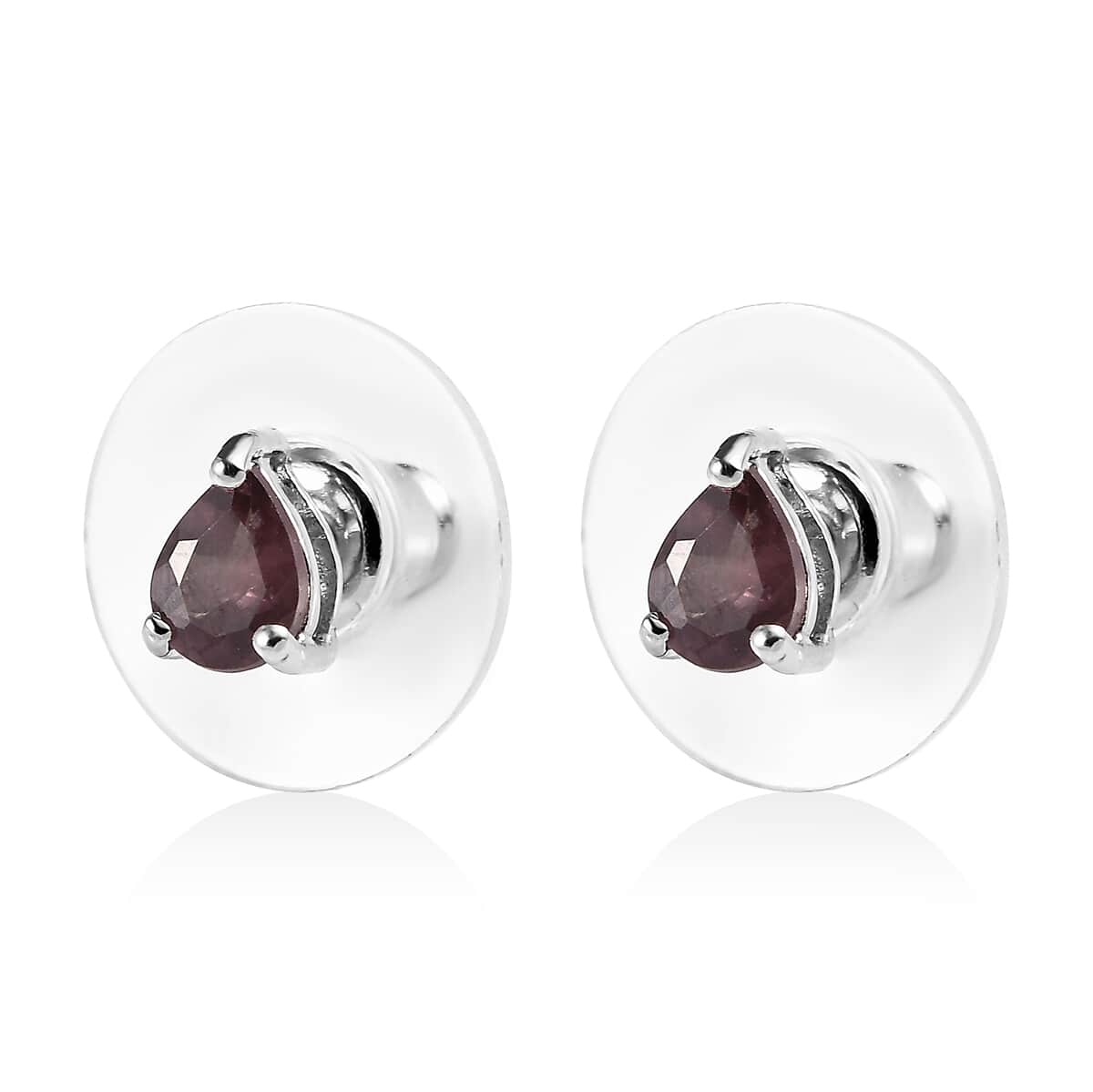 Bekily Color Change Garnet Set of 3 Solitaire Stud Earrings in Platinum Over Sterling Silver 2.20 ctw image number 3