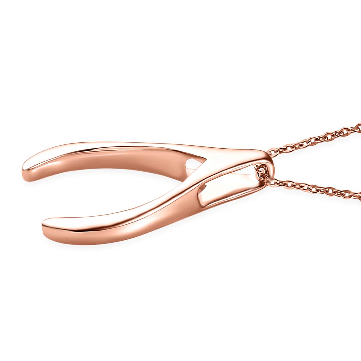 Vermeil Rose Gold Over Sterling Silver Pendant Necklace 20 Inches 3.45 Grams image number 3