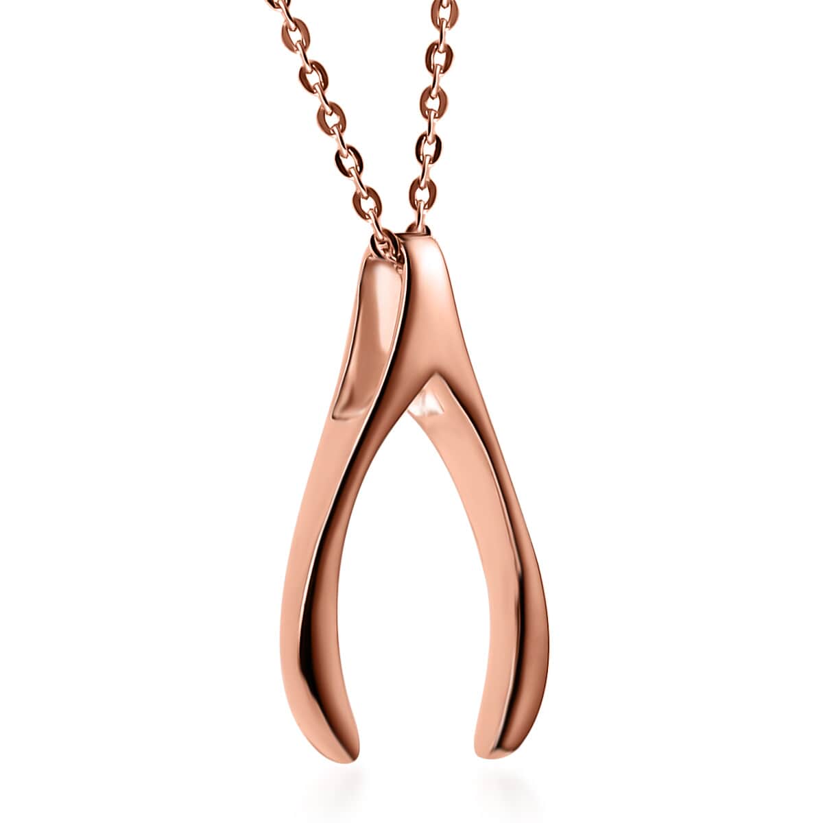 Vermeil Rose Gold Over Sterling Silver Pendant Necklace 20 Inches 3.45 Grams image number 4