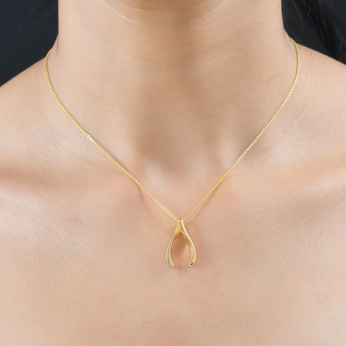 Vermeil Yellow Gold Over Sterling Silver Pendant Necklace 20 Inches 4.15 Grams image number 2