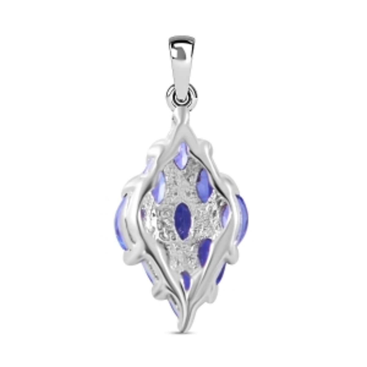 Tanzanite 2.88 ctw Ring (Size 10.0) and Pendant Necklace (18 Inches) in Platinum Over Sterling Silver image number 6