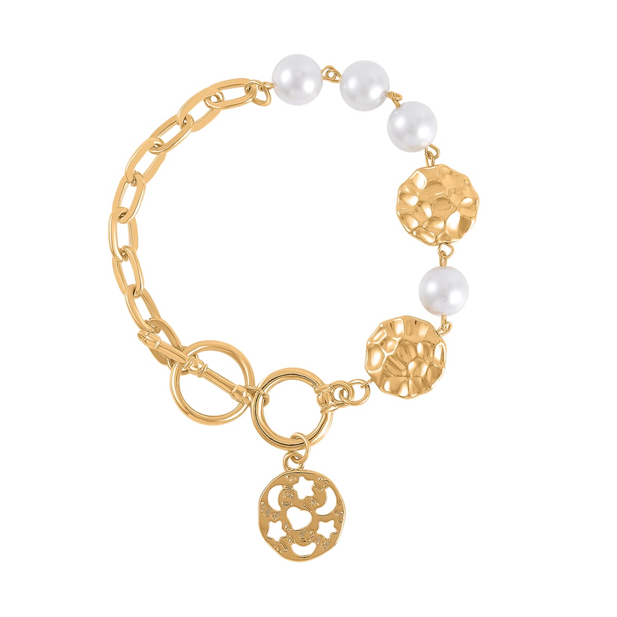 Simulated Pearl Necklace 20-22 Inches and Bracelet 8In in Goldtone image number 6