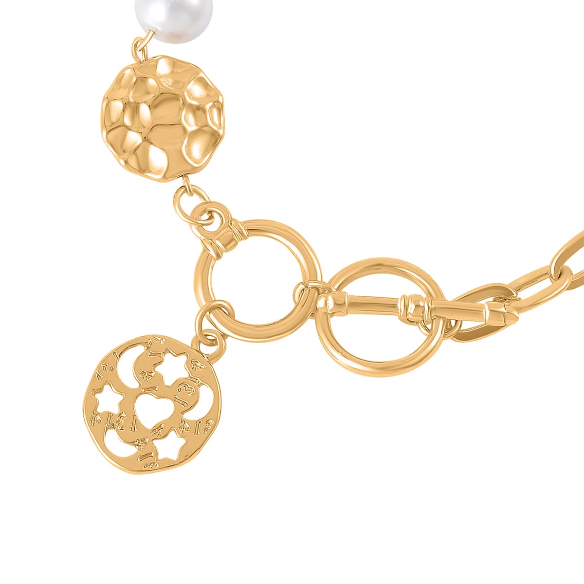 Simulated Pearl Necklace 20-22 Inches and Bracelet 8In in Goldtone image number 7