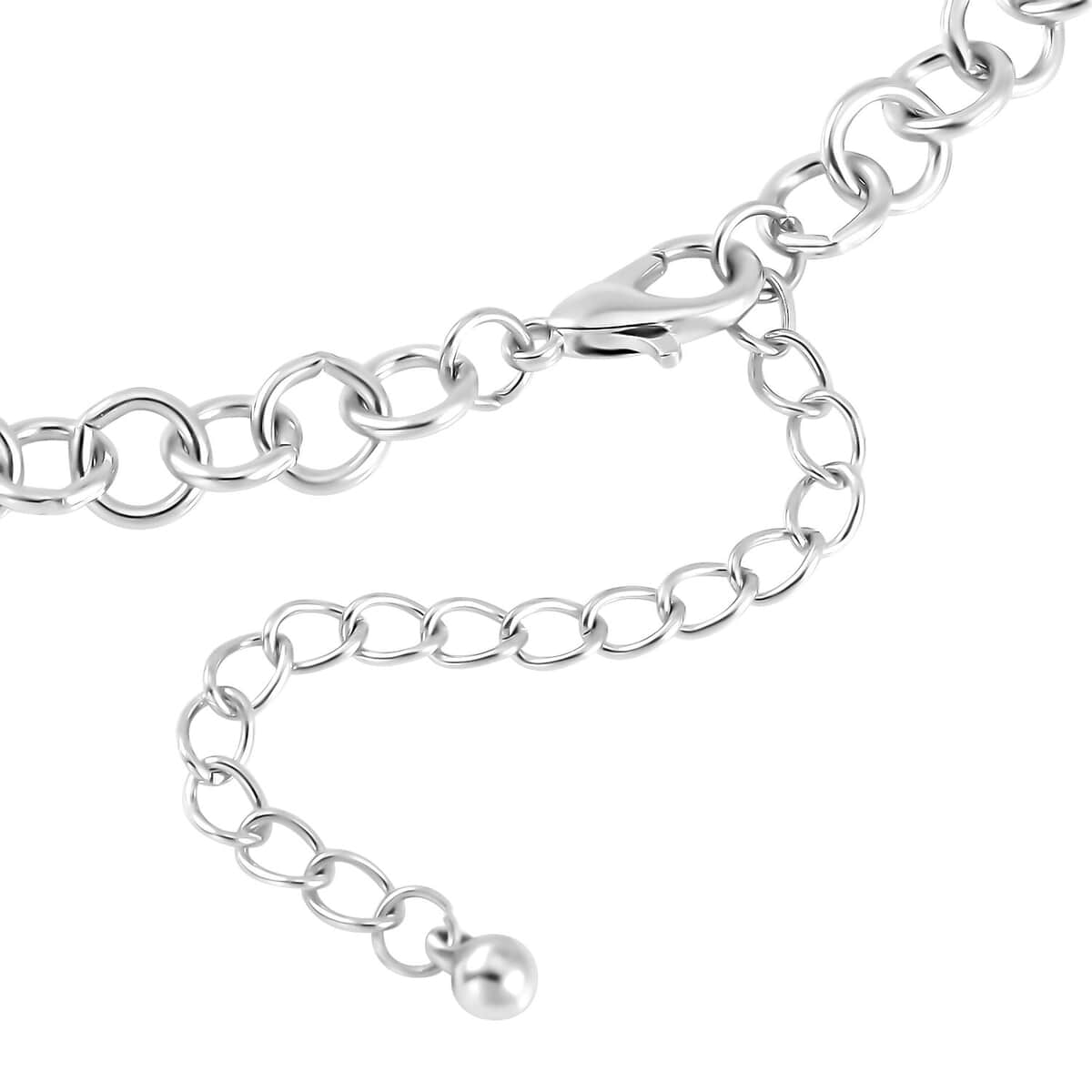 Simulated Pearl Glass Necklace 20-22 Inches and Bracelet 8In in Silvertone image number 4
