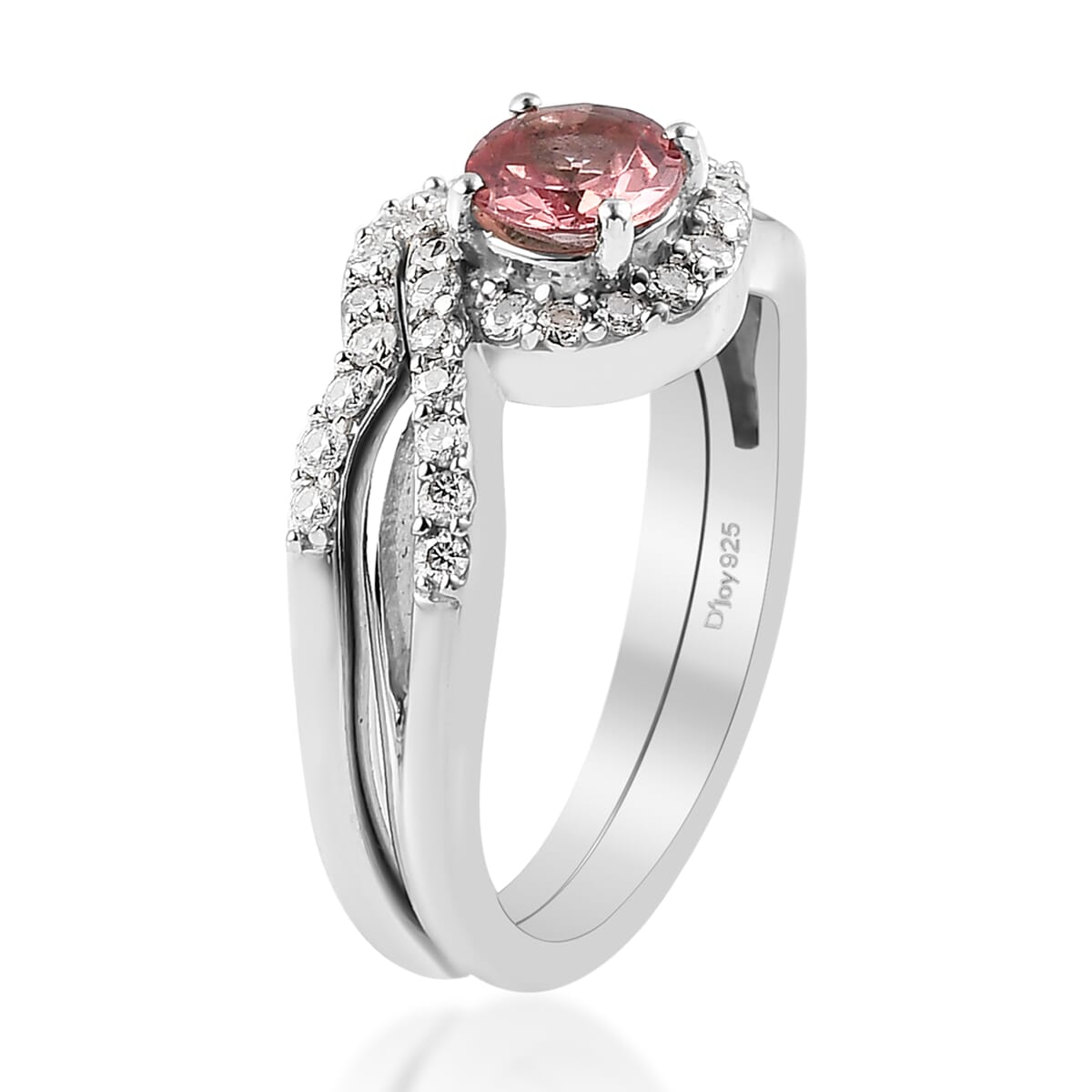 Red Apatite Set of 2 Ring in Platinum Over Sterling Silver (Size 10.0) 0.85 ctw image number 4