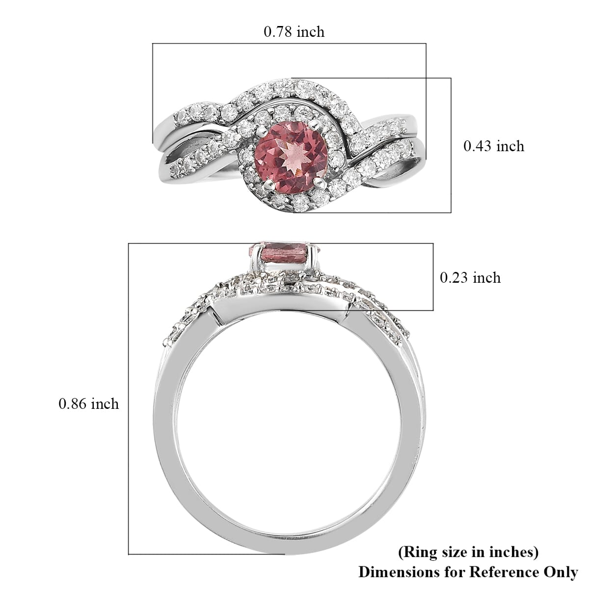 Red Apatite Set of 2 Ring in Platinum Over Sterling Silver (Size 10.0) 0.85 ctw image number 6