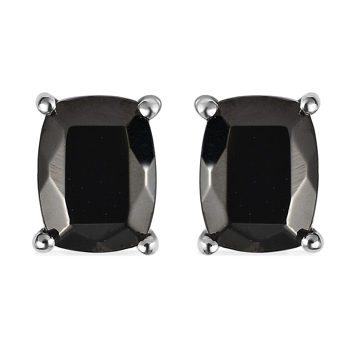 Elite Shungite Earrings, Ring (Size 5.0) and Pendant Necklace 20 Inches in Platinum Over Sterling Silver and Stainless Steel 5.50 ctw