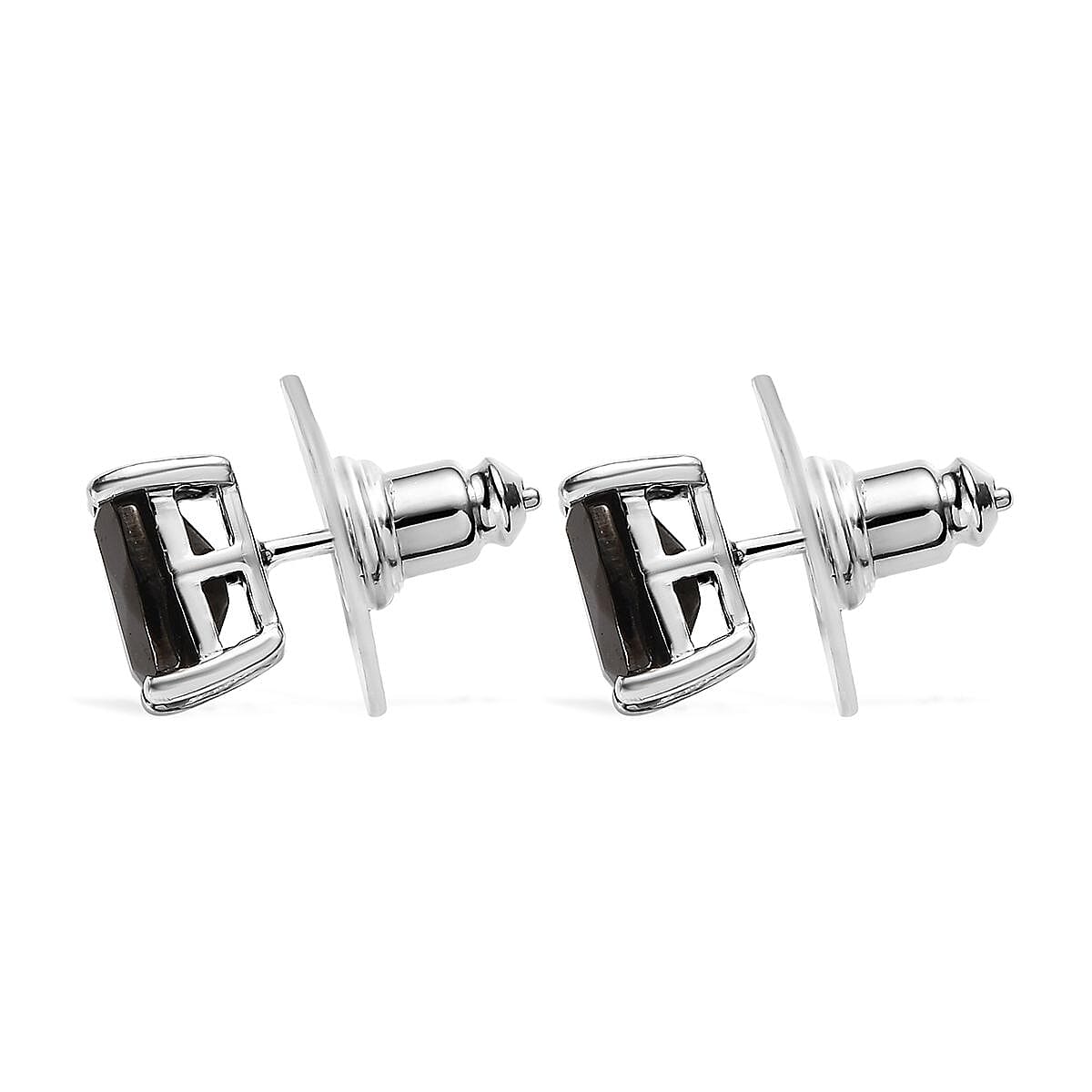 Elite Shungite Earrings, Ring (Size 5.0) and Pendant Necklace 20 Inches in Platinum Over Sterling Silver and Stainless Steel 5.50 ctw
