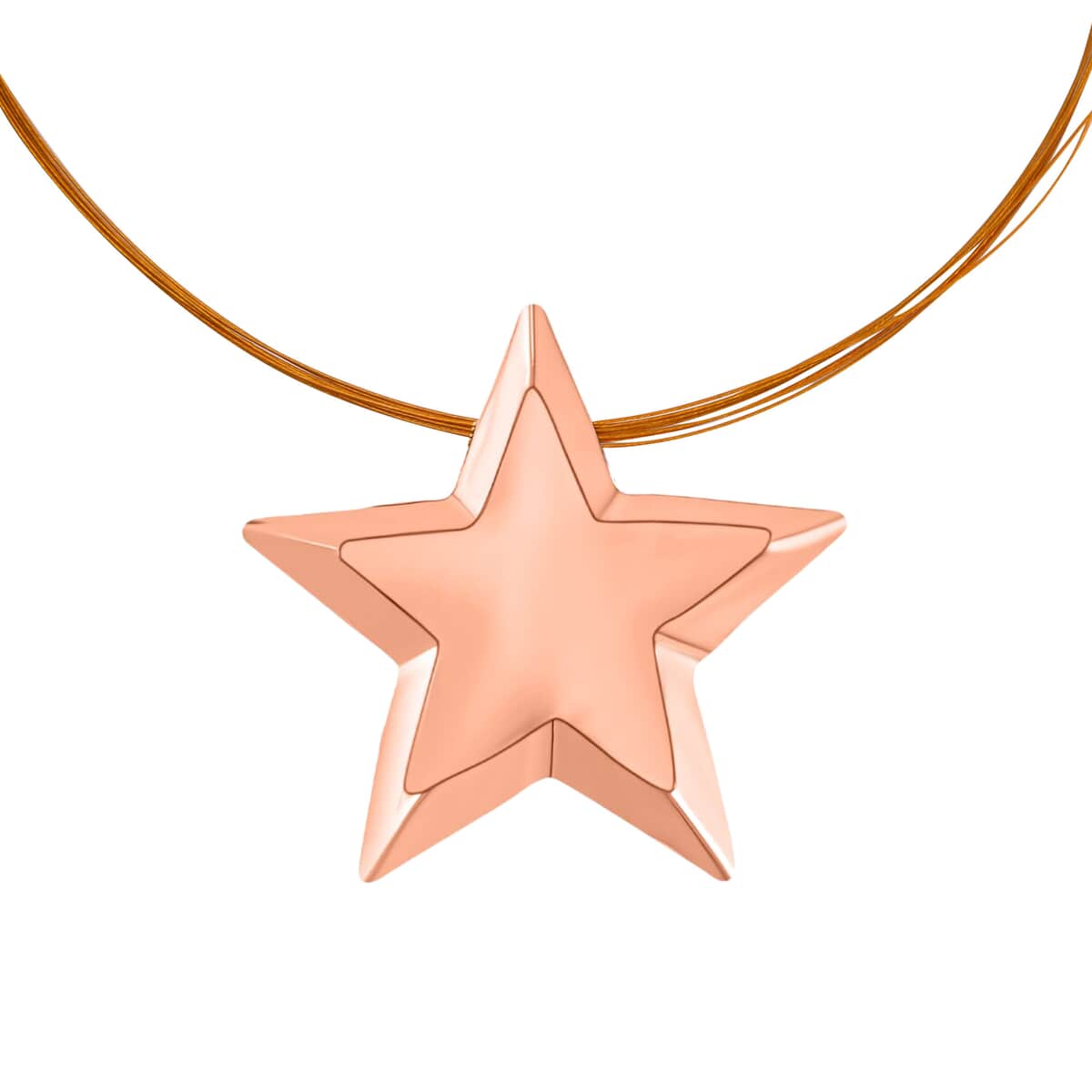 Set of Star Necklace 18-22 Inches and Earrings in Rosetone image number 3