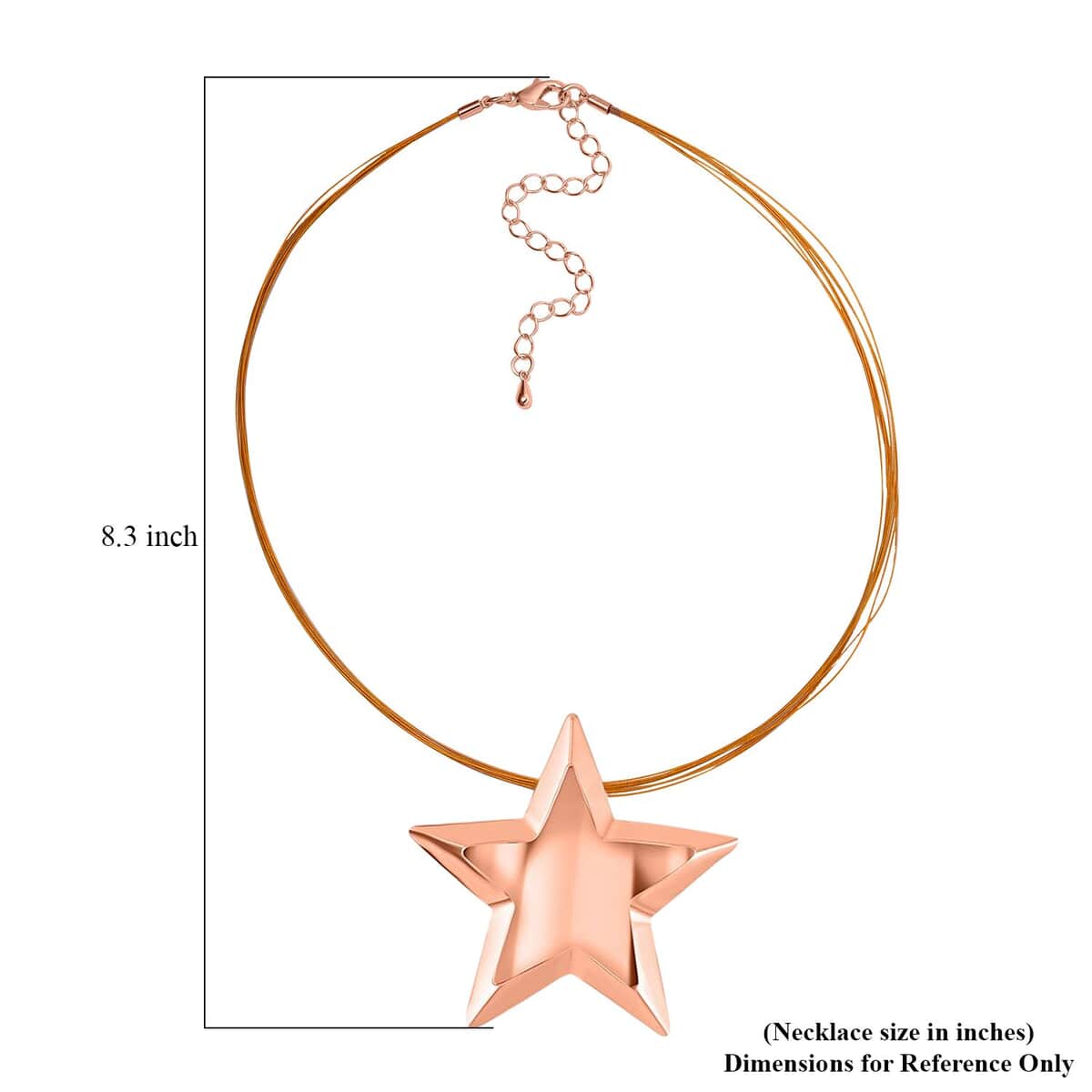 Set of Star Necklace 18-22 Inches and Earrings in Rosetone image number 5