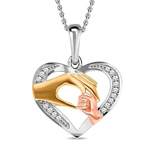 White Diamond Pendant Necklace in Sterling Silver (20, 18 Inches)