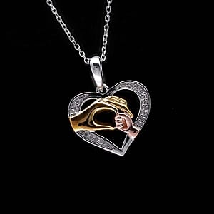 White Diamond Pendant Necklace in Sterling Silver (20, 18 Inches)