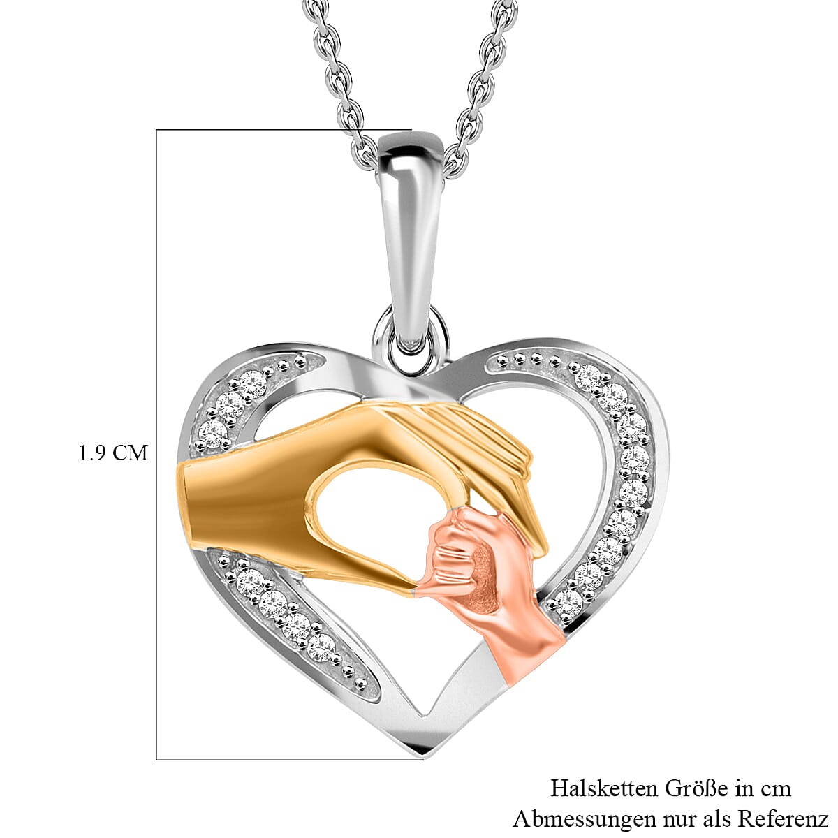 White Diamond Pendant Necklace in Sterling Silver (20, 18 Inches)
