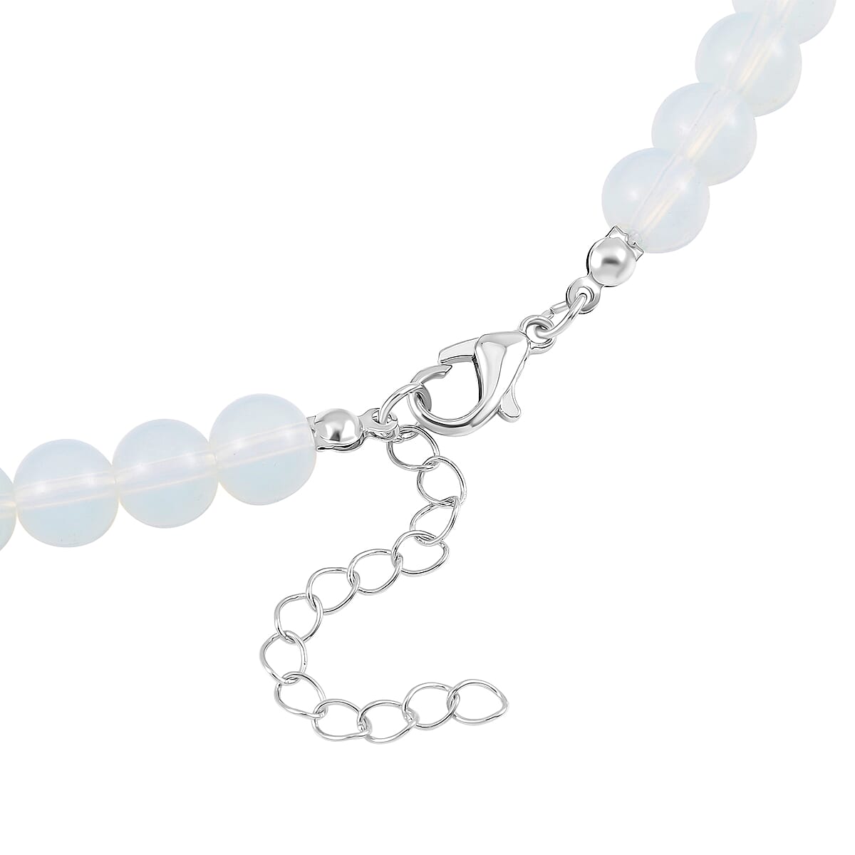 Multi Gemstone Beaded 7 Chakra Stretch Bracelet and Necklace 18-20 Inches with Clover Flower Charm in Silvertone 288.50 ctw image number 3